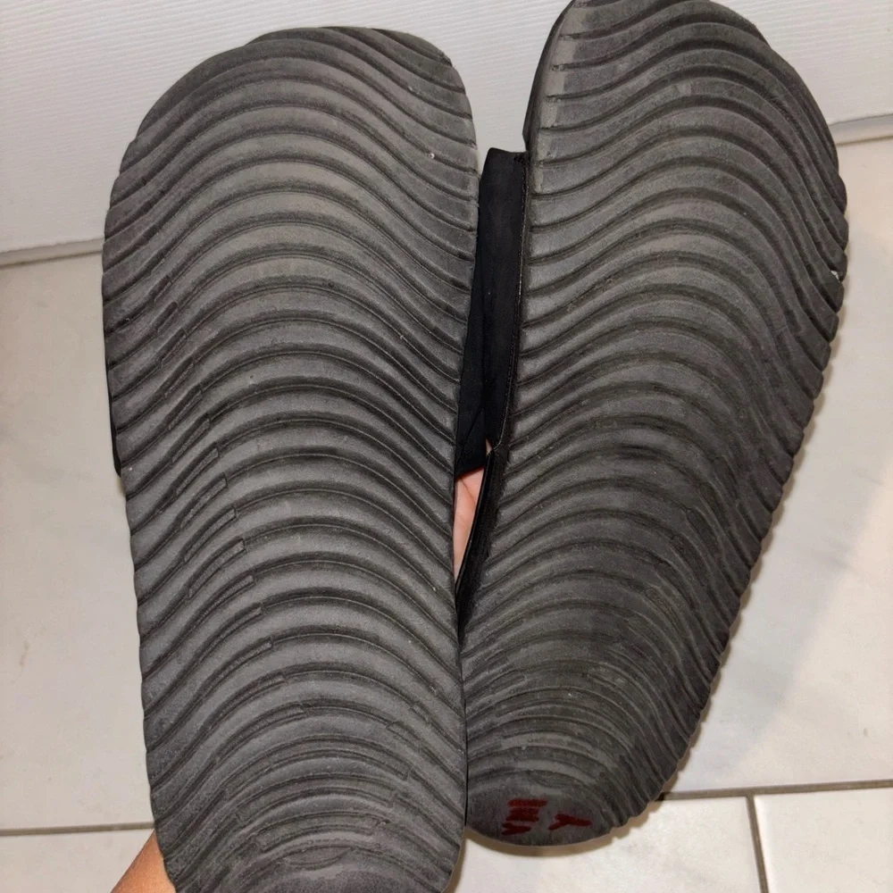 Nike Kids Black Slides with Gold Swoosh